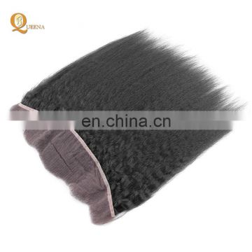 Queena Lace Band Frontal Closure Kinky Straight 13*4 Lace Frontal Hair With Natural Baby Hair wholesale alibaba