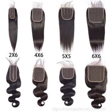 Swiss Lace Closure 100% Brazilian Human Hair (4x4 5x5 6x6 7x7 )