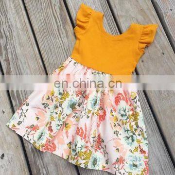 Wholesale baby clothing boutique girls ruffle flower dress