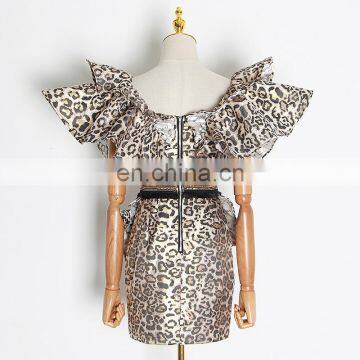 TWOTWINSTYLE Print Leopard Sleeveless Backless Sexy Bodycon Summer Dress Women 2020 photo-4
