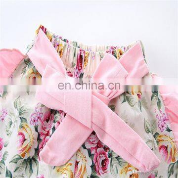 Baby Girl Pink Outfits Girls Lace Tops + Floral Short Pants 2pcs Set Summer Suit for 0-2years photo-4