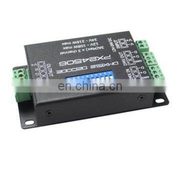 wholesale DC12V-24V PX24506 DMX512 3CH Decoder Driver RGB Amplifier Controller For 5050 3528 RGB LED Strip Light