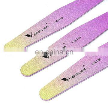 51105 VANALISA Professional 100/180 Emery Board Nail File Manicure Pedicure Half Moon Art Tools Custom Logo