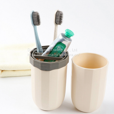 Mini Travel Wash Cup Household Wash Set Cup With Toothbrush Set Outdoor Business Trip Storage Box Toothbrush photo-3