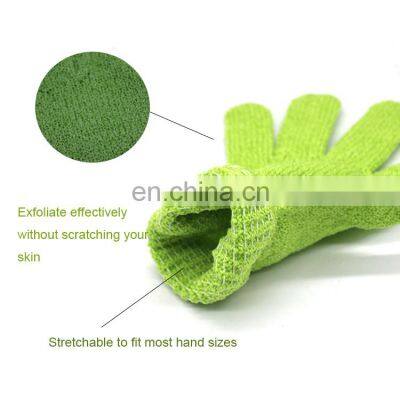 HUAYI Nylon Five Fingers Mitt Massage Dead Skin Remover Body Exfoliator Gloves Body Scrubber Shower Exfoliating Bath Gloves photo-3