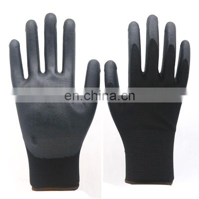 CE Gray White Black PU Coated Gloves Polyurethane Palm Coating Nylon Polyester Worker Industrial Hand Gloves China from China