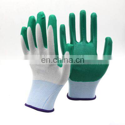 CE Customized Production Nylon Nitrile Coated Gloves Garden Work Nitrile Safety Gloves