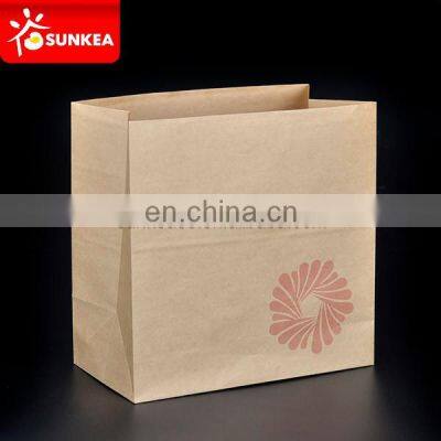 Natural kraft matt laminated thick brown patch handle paper bag without logo