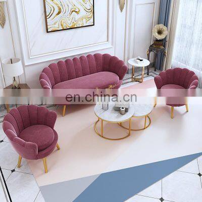 Rest Area Leisure Sofa Nordic Simple Modern Nail Clothing Store Beauty Salon Fabric Sofa Coffee Table Combination photo-3