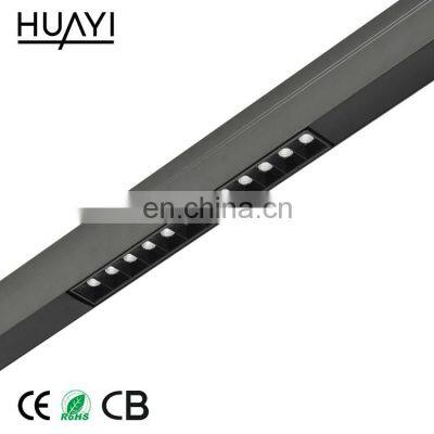 Modern Hotel Decor Aluminum Black 24w Smd Led Linear Pendant Light Led Grille Light photo-2