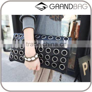 Eyelet PU Leather European Style Shouder Bag Clutch Handbag for lady