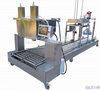 Double-end gun automatic filling line for plastic bucket