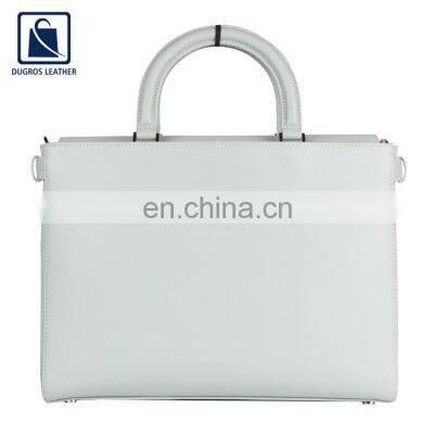 Hot Selling Gold Fittings Fashion Style Zip Closure Type Luxury Genuine Leather Handbag for Women