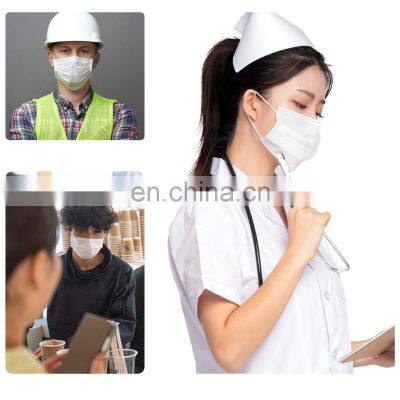 Wholesale 3Ply Non-Woven Ear Loop With Nose Clip Blue 50Pack Disposable White Face Mask