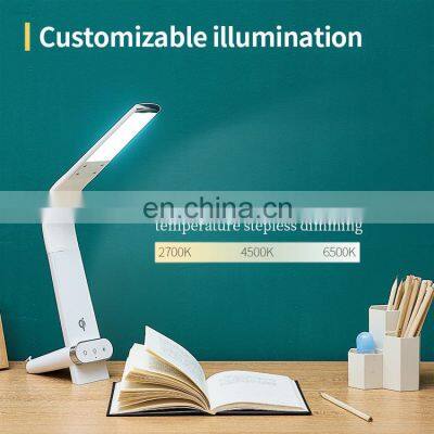 2022 Eye Caring Wireless Charging Usb Modern Charger Fast Led Desk Lamp For Work Study Learning Table Lamp photo-5