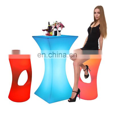 plastic chairs and tables /Cheap modern waterproof tables and chairs for events, changing color light led led bar furniture