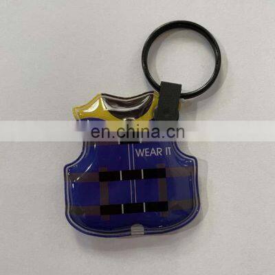 Custom Design Promotional Plastic Key Chain Led PVC Keychain With Light