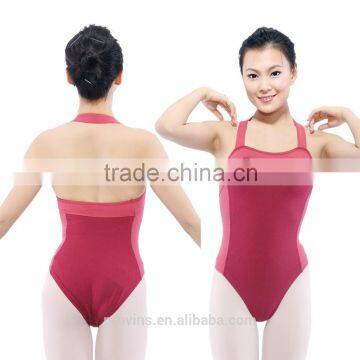 Adult Wide Strap Halter Ballet Two-tone Leotard Girls