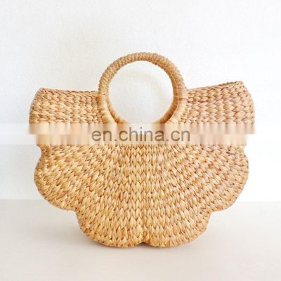 High Quality Best Seller Handmade Water Hyacinth Bag Woven Straw Bag Summer 2023 Travel Beach Bag Vintage Handmade