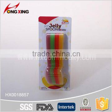 Assorted jelly candy color BPA free plastic bady spoon