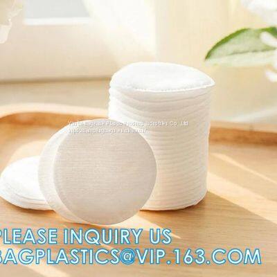 Organic Bamboo Cotton Make Up Remover Pads With Cotton Washing Bag, Facial Organic Cosmetic Round Cotton Pads Embossed Cotton Wool Makeup Pad photo-3