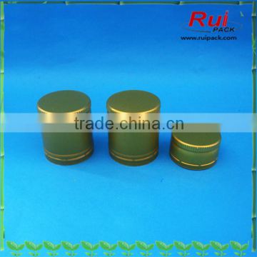 Golden aluminum cap with tamper evident for wine,good quality aluminum ROPP cap wholesale