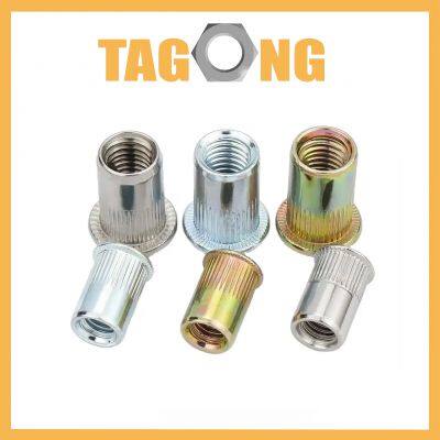 Stainless Steel Insert Nut 304 316 M3 M4 M5 M6 M8 M10 M12 Reduced Head Knurled Body Open End Rivet Nuts
