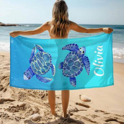 Personalized Beach Towels for Kids Adults Custom Beach Towels with Names Sand Free Microfiber Beach Towel Quick Dry Pool