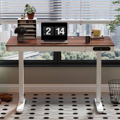 Electric Standing Desk - Hand Lift Glass Study Table for Living Room - Enhanced Work Experience With Linear Actuator | Modern Office Furniture photo-5