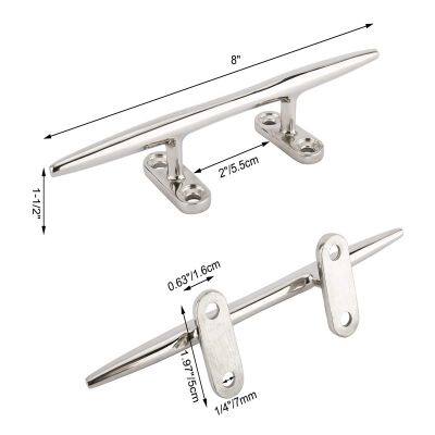 Marine Grade Mirror Polish Boat Stainless Steel Cleat Yacht Cleat Hollow Base Cleat photo-2