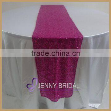 TR064#13 beautiful fuschia color glitter sequin table runner