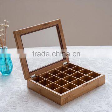 Custom Wooden Tea Box With 20 Compartments With Clear Windows,coffee box                        
                                                Quality Choice