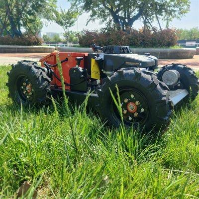 Customization Color Industrial 4-Stroke Gasoline Electric Hybrid Brushless DC Motor Wireless Radio Control Electric Slope Mower