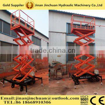 6m Hydraulic Lift Drive / Actuation and Scissor Lift Lift Mechanism 8m Four Wheel Mobile Scissor Lift