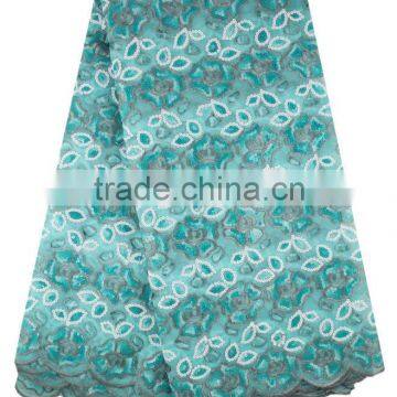 Mitaloo MOG0193 Green Net Organza Lace Double Lace African Organza Lace With Sequins