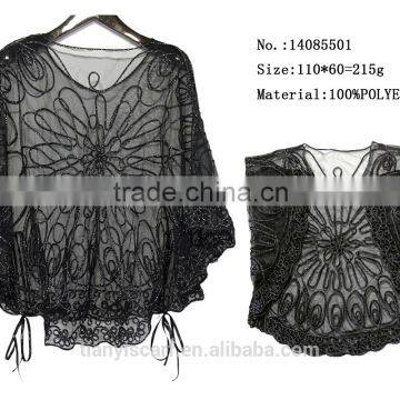 black woman embroidered lace spring pashmina summer bohemian poncho shawl and cape