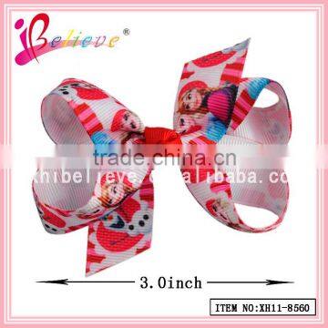 Chinese factory wholesale grosgrain ribbon bow,frozen hair bow red bow hair clip