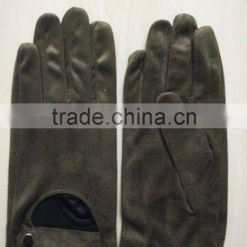 Faux Suede Leather Gloves Grey Suede Driving Leather Gloves Women photo-2