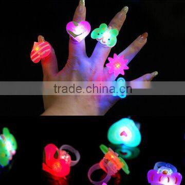 lot Cartoon soft led finger ring toy flash luminous ring toy party props light up toy and kids birthday colorful gift