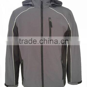 Men's reflective piping EN471 waterproof windproof breathable Soft-shell Winter Jacket