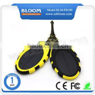 China manufcturer Portable 5000mah solar power bank for mobile phone