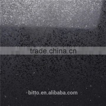 Pure black quartz stone artificial surface slab sheet good price high quality