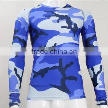 Lycra fabric custom long sleeve sublimation compression shirt men