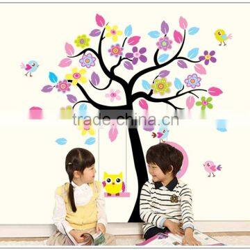 ALFOREVER colorful tree owl decals,pvc colorful owl sticker