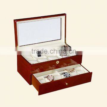 High grade popular wooden watch box with 2 tier