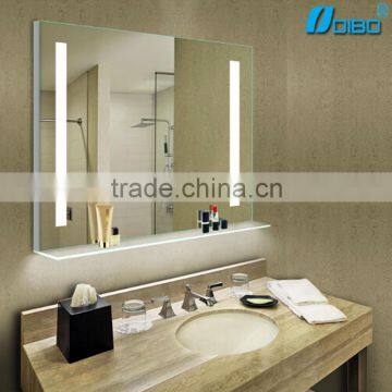 Hotel style IP44 led lighted frameless bathroom mirror