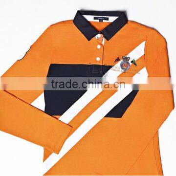 High Quality Logo Embroidered Long Sleeve Women Polo Shirt photo-3