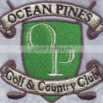 China Factory Green Shield Custom Embroidery Banner Badges,custom Embroidery Patch