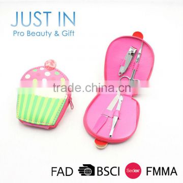 Familiar With OEM Top Gifts Promotion Cute Cupcake Design Mini Gel Manicure Kits, Manicure Pedicure Set