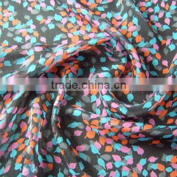 printed silk chiffon with flower pattern